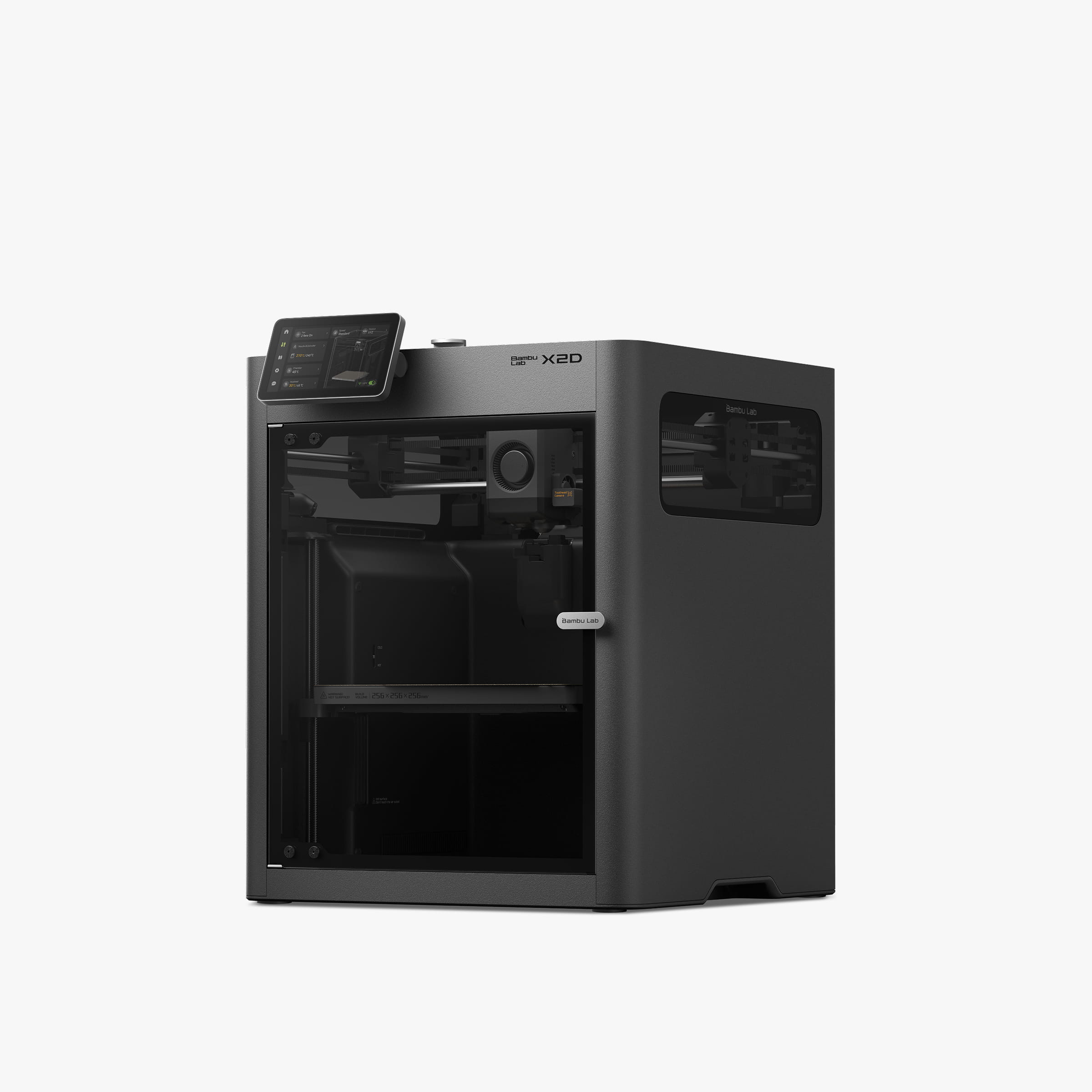 Bambu Lab X2D dual-nozzle 3D printer with mechanical switching system for simplified support removal