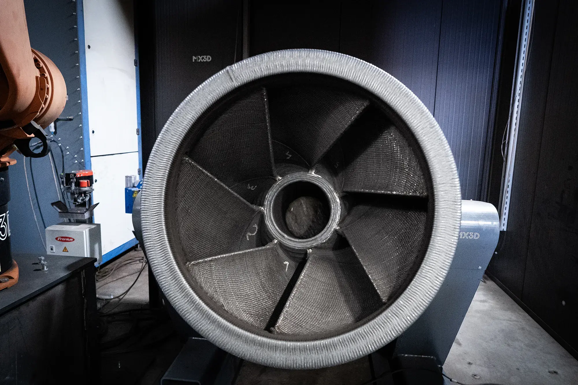 A 1-ton impeller produced via WAAM for nuclear reactor applications, shown after deposition