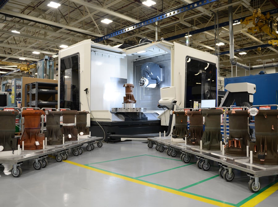 L3Harris additive manufacturing facility showing 3D printed rocket engine components